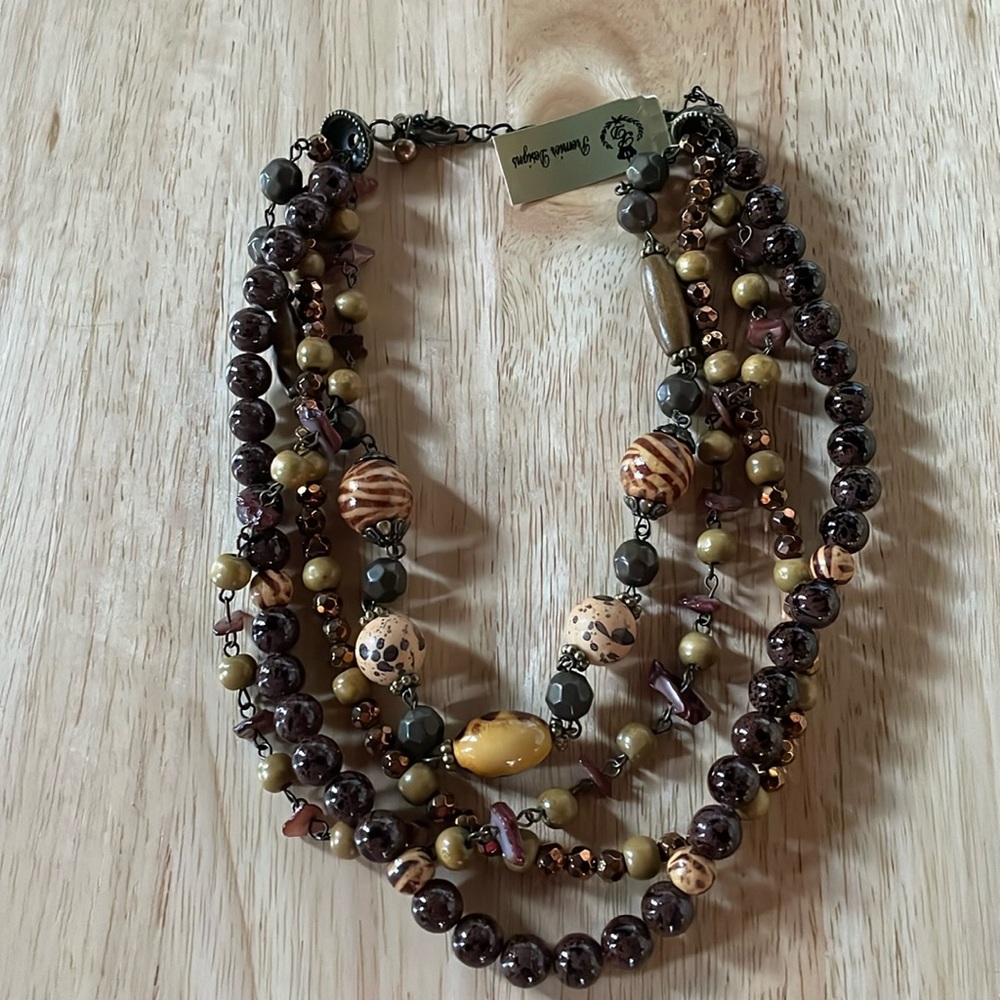 Vintage Never worn 16”-18” earthy colors necklace by Premier Designs. - Picture 1 of 3